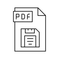 salvar ilustração vetorial de ícone de linha de arquivo pdf vetor