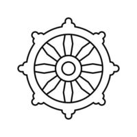 ilustração em vetor ícone da linha de religião do budismo