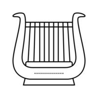 lira músico instrumento grécia linha ícone ilustração vetorial vetor