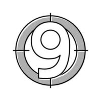 ilustração vetorial de ícone de cor de nove números vetor