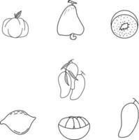 ícone de fruta plana e delineada vetor