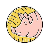 ilustração em vetor ícone de cor animal horóscopo chinês porco