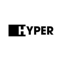 hiper nome do logotipo da empresa. tipografia de letras hiper. vetor