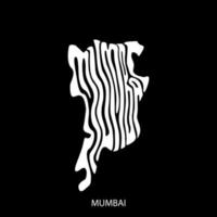 tipografia do mapa de mumbai vetor