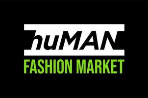 ícone da marca do mercado de moda humana. logotipo do centro de tecido para homens e mulheres. vetor