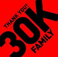 obrigado família 30k. 30 mil seguidores obrigado. vetor