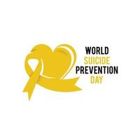 dia mundial de prevenção do suicídio 10 de setembro conceito com fita de conscientização vetor