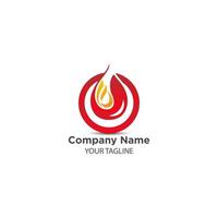 vetor de design de logotipo de gás, ilustração de chama em fundo branco.