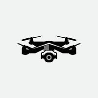 logotipo de vetor de drone. drone ícone moderno. sinal de ícone de drone para logotipo