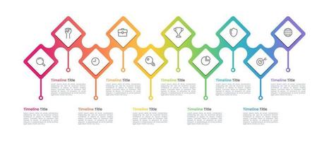 modelo de infográficos da linha do tempo. marcos da história da empresa. vetor