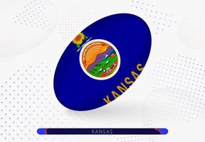 bola de rugby com a bandeira do kansas nela. equipamento para time de rugby de kansas. vetor