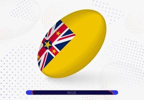 bola de rugby com a bandeira de niue nele. equipamento para time de rugby de niue. vetor