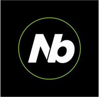 nb monograma das letras iniciais do nome da empresa. ícone do monograma da marca nb. vetor