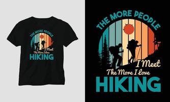 conceito de design de camiseta de escalada. projetado com montanha, silhueta, árvores e estilo vintage. vetor