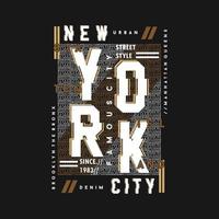 vetor de tipografia de moldura de texto de nova york, gráfico abstrato, ilustração, para camiseta impressa