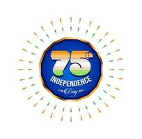 Post de celebração do 75º dia da independência. vetor