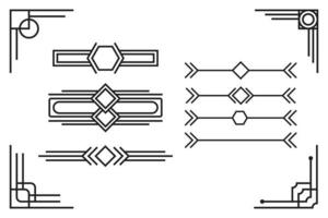 divisor de texto caligráfico separador art déco antigo vetor