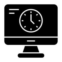 ícone de design editável do tempo de trabalho online vetor