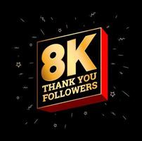 8k obrigado seguidores. 8000 seguidores obrigado post.print vetor