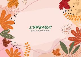 doodle de verão tropical com espaço para ilustração vetorial de texto. fundo de design abstrato colorido para banner, pôster, cartão, capa. vetor