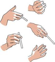 ilustração da mão segura um design de vetor de cigarro