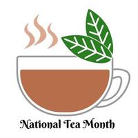 mês nacional do chá, banner, pôster ou design de folheto para data de feriado ou design de menu vetor