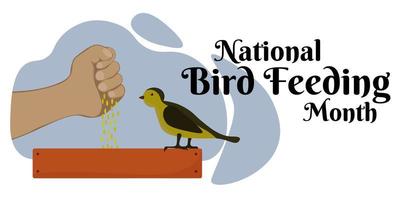 mês nacional de alimentação de pássaros, design de banner horizontal para design de tema vetor