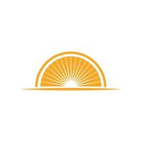 ícone de vetor de logotipo de ilustração de sol