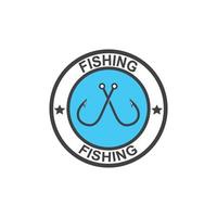 ilustração em vetor ícone do logotipo de pesca