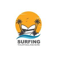 ilustração em vetor logotipo de ícone de surf