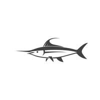ilustração do logotipo do ícone do peixe marlin azul vetor