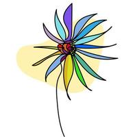 mão desenhado abstrato rabisco colorida flores, isolado. vetor