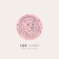 leo mão desenhado linha logotipo vetor