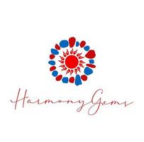 harmonia gemas logotipo. monograma harmonia gems.print vetor