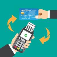 comprovante de cartão de crédito com tecnologia de compras online vetor