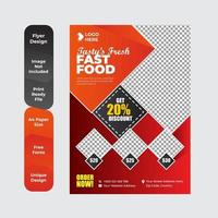 buffet de comida deliciosa brochura ou design de folheto vetor