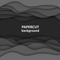 de fundo vector com formas de corte de papel de cor preta. Estilo de arte de papel abstrato 3D, layout de design para apresentações de negócios, folhetos, cartazes, estampas, decoração, cartões, capa de folheto.