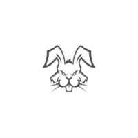 ilustração de design de logotipo de ícone de coelho vetor