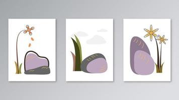design de ilustração estética abstrata minimalista moderno com plantas