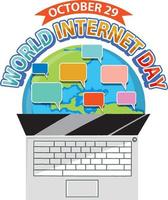 design de banner do dia mundial da internet vetor