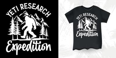 design de t-shirt retro vintage bigfoot engraçado sasquatch vetor