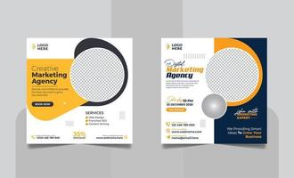 agência de marketing digital on-line conjunto de postagem de mídia social de webinar, banner da web de mídia social de promoção de negócios corporativos, modelo de design de folheto quadrado vetor