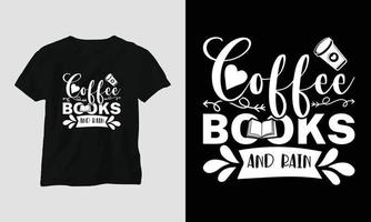 livros de café e chuva - artesanato svg de café ou design de camiseta vetor