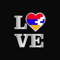 amor tipografia Nagorno Karabakh república bandeira Projeto vetor lindo letras