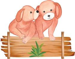 cachorro dia dos namorados casal cachorro aquarela clipart vetor