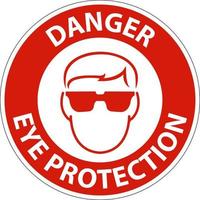 Perigo olho proteção área símbolo placa em branco fundo vetor