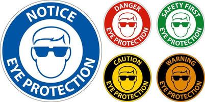Cuidado olho proteção área símbolo placa em branco fundo vetor