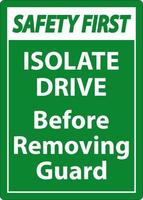 segurança primeiro isolar dirigir antes removendo guarda placa vetor