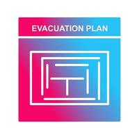 ícone de vetor de plano de evacuação