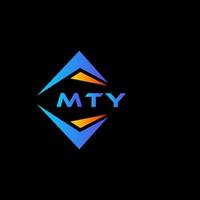 design de logotipo de tecnologia abstrata mty em fundo preto. conceito de logotipo de letra de iniciais criativas mty. vetor